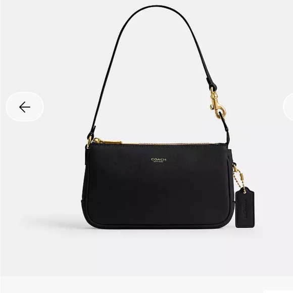 Coach Handbags - Coach Black Leather Shoulder bag  with Gold Hardware
